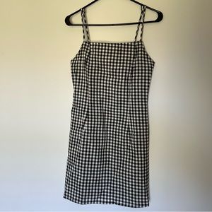 Black and White Gingham Tight Fit Dress - Medium